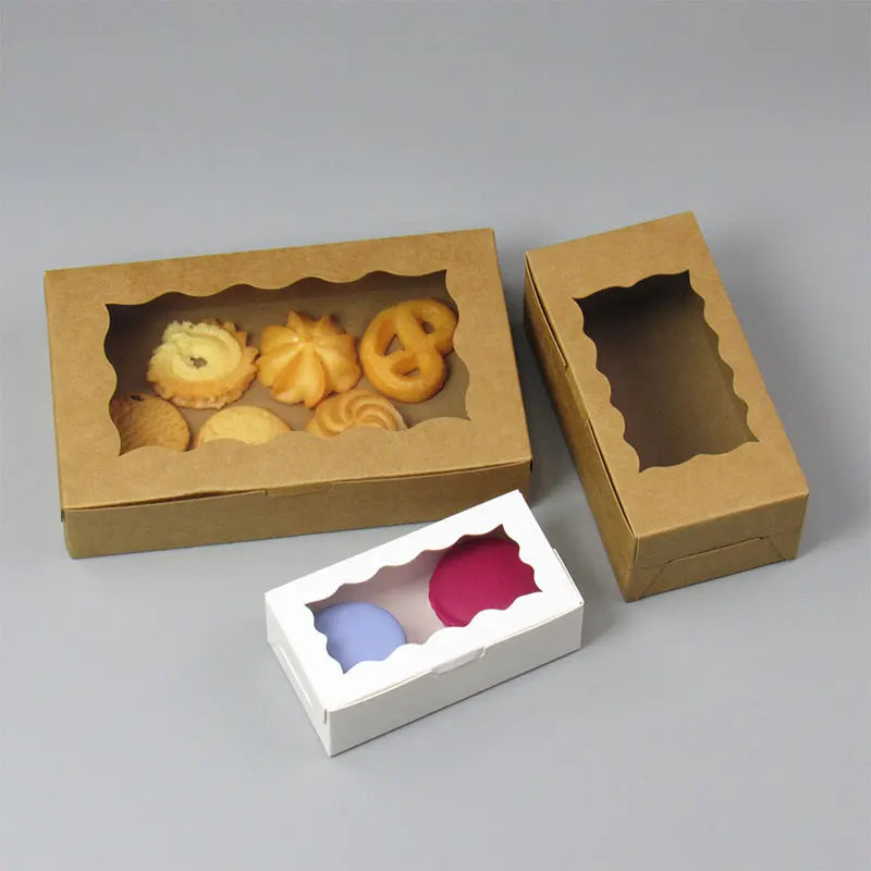 20Pcs White Cookie Cake Boxes with Lid and Window – Ideal for Pies, Donuts, and Wedding Treats