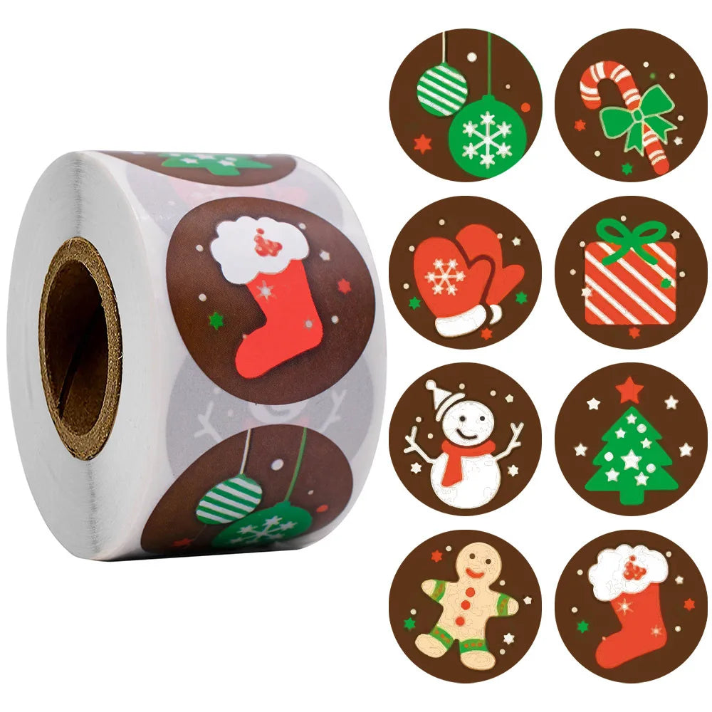 500pcs Round Kraft Paper Thank You Stickers for Gifts & Packaging