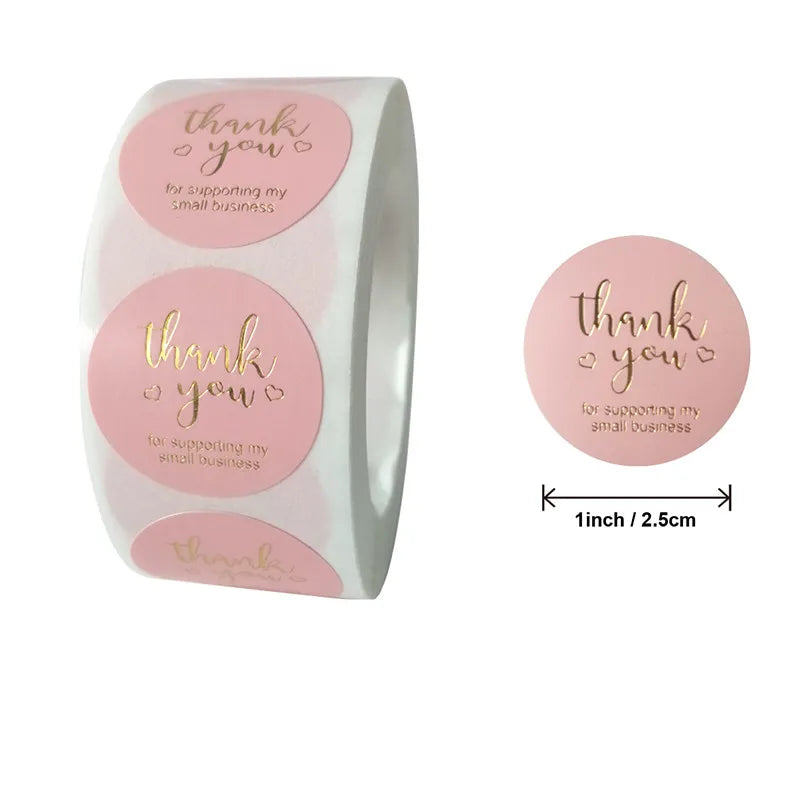 500pcs Round Kraft Paper Thank You Stickers for Gifts & Packaging