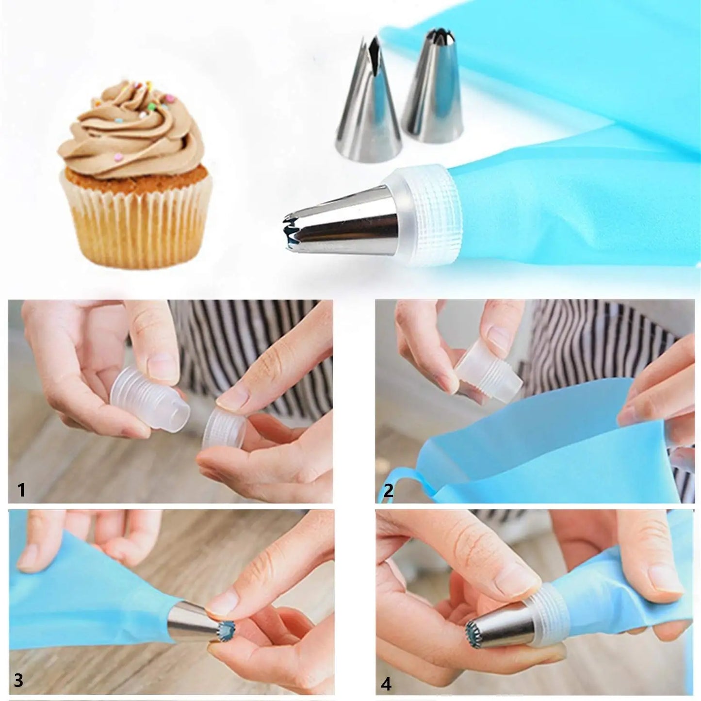 Professional Pastry Piping Nozzles Set for Icing,Cakes & Cupcakes