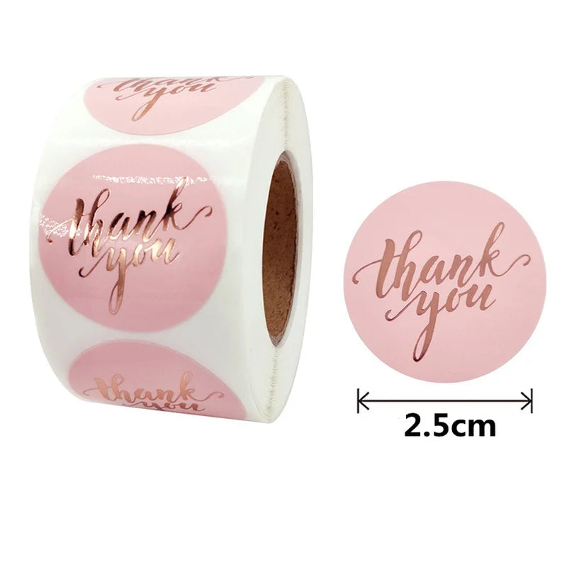 500pcs Round Kraft Paper Thank You Stickers for Gifts & Packaging