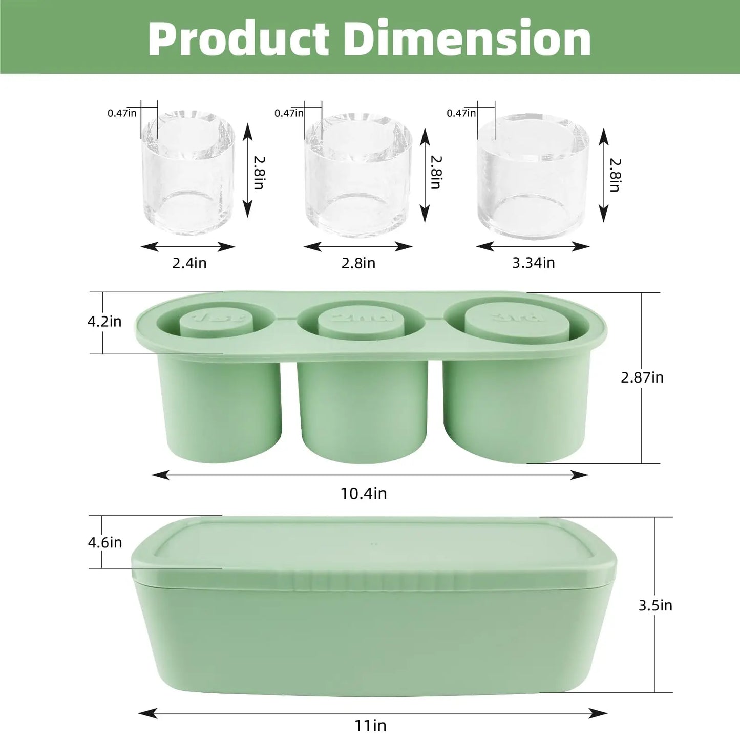 Chill Cubes: Ice Tray for Stanley Tumblers with Lid and Bin