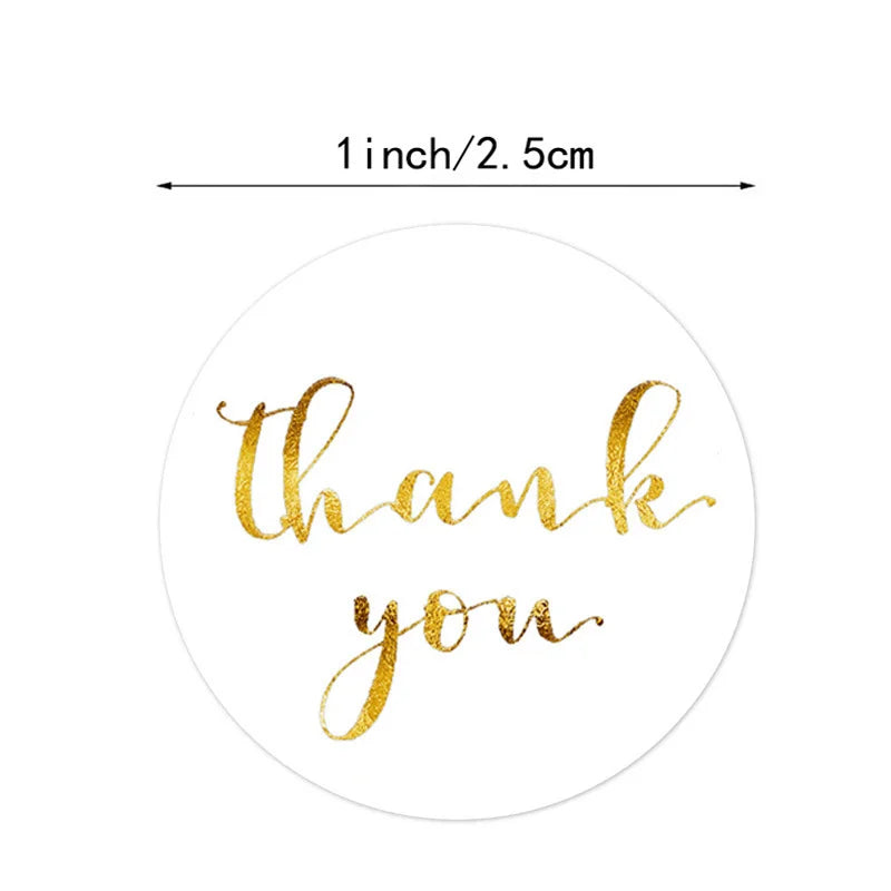 500pcs Round Kraft Paper Thank You Stickers for Gifts & Packaging