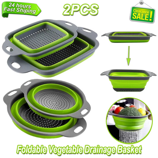 Fold & Drain: Collapsible Silicone Strainer