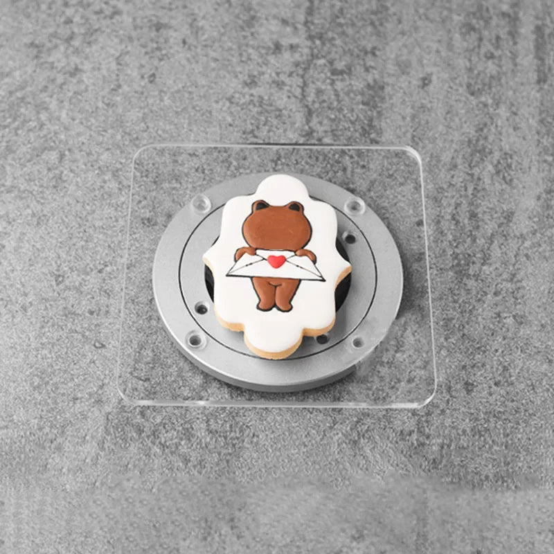 Mini Acrylic Rotating Stand for Cookies, Biscuit & Icing Decoration